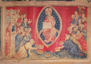 A huszonnégy vén leborul Isten előtt, az Apokalipszis Angers-i faliszőnyegből, 1373-87 (szőttes) alkotó: Nicolas Bataille