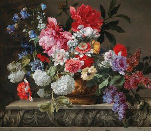 Rózsa, tulipán, kökörcsin és orgona csendélet, 17. század második fele. alkotó: Nicolas Baudesson