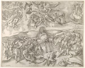Saul megtérése, Michelangelo freskójáról a vatikáni Pál-kápolnában..., kb. 1545-60.