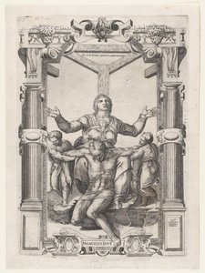 Pietà angyalokkal a kereszt előtt, 1547., 1547. alkotó: Nicolas Beatrizet
