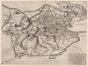 Róma látképe keletről, 16. század., 16. század. alkotó: Nicolas Beatrizet