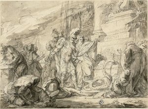 Aeneas Anchises sírjánál (jobbra); Aeneas az Anchises-tónál (vers)