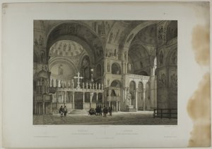Velence: Márk templom második belső nézete, tizenhatos lemez az Italie Monumentale et Pittoresque-ból.