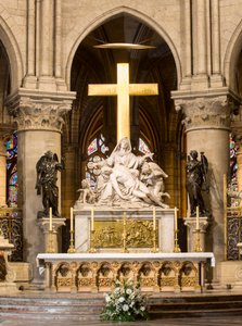 A keresztről való leszállás, főoltár, Notre Dame, Párizs, 1695-1705 körül (márvány) alkotó: Nicolas Coustou