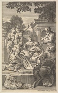 A Bölcsészetet ünneplő allegorikus kompozíció, 1695. alkotó: Nicolas Dorigny