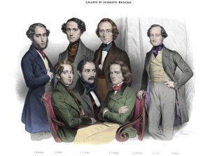 Galerie de la Gazette musicale N. 2. 1842 hírességei: Frederic Chopin (1810-1849) Liszt Ferenc (1811-1886), Jacob (Jakob, Jacques) Rosenhain, Edouard Wolff, Sigismund Thalberg, Adolf von Henselt, Theodor Dohler (1814-1856). Nicolas metszete