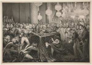 Napóleon császár földi maradványai az Invalidusok templomában alkotó: Nicolas Eustache Maurin