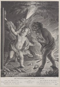 Békét ünnepelnek Békét ünnepelnek, három putti tűzijátékkal, 1745-71., 1745-71. alkotó: Nicolas Gabriel Dupuis
