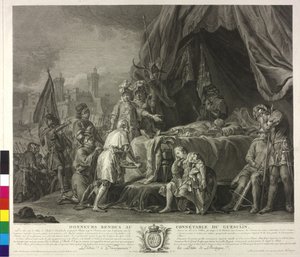 Bertrand Duguesclin holtteste (metszet)