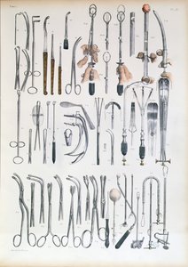 Sebészeti műszerek mandulaműtétekhez, Jean-Baptiste Marc Bourgery (1797-1849) „Traite Complet de l