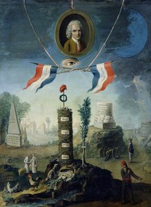 A forradalom allegóriája Jean-Jacques Rousseau (1712-78) portrémedalionjával 1794