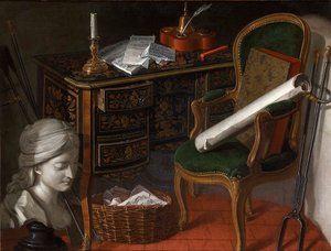 A Devants de Cheminée egyik párja: Íróasztal, 1777