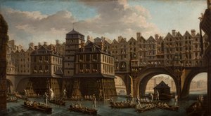 Tengerészek torna, a Pont Notre Dame és a Pont-Au-Change között, Párizs, 1756.