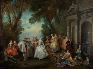 Tánc a szökőkút előtt, 1724 körül (olaj, vászon)