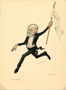 Marius Petipa (1818-1910) francia táncos és koreográfus portréja – Nikolai Gustavovich Legat (1869-1937) litográfiája, a Ballet russe en karikatúrákból kivonat