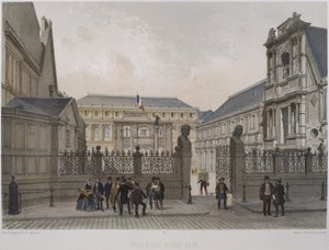 Palais des Beaux-Arts, Párizs, illusztráció a „Párizs pompájában”, kiadó: Henri Charpentier, metszett Philippe Benoist (szül. 1813) 1861 alkotó: Nicolas Marie Joseph Chapuy