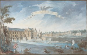 A Chateau de Chenonceaux kilátása és perspektívája