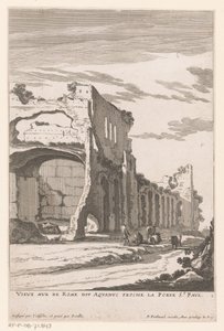 Egy vízvezeték romjai Rómában Vieux Mur de Rome dit Aquaduc proche la Porte St. Paul (cím a tárgyon)
