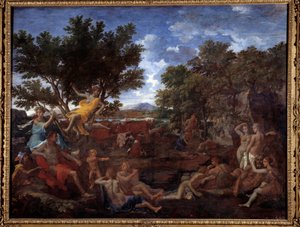 Apollo szerelmes Daphnéba. Nicolas Poussin festménye alkotó: Nicolas Poussin