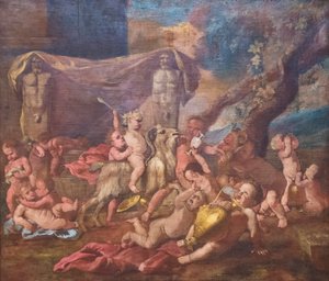 Baccanale (olaj, vászon) alkotó: Nicolas Poussin