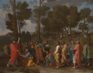 A felszentelés szentsége (Krisztus Péternek adja a kulcsokat). 1637-40 körül alkotó: Nicolas Poussin