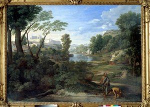 Diogene eldobja az ecvilét. Nicolas Poussin festménye alkotó: Nicolas Poussin