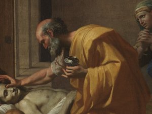 Extreme Unction, a hét szentségből, 1638-40 alkotó: Nicolas Poussin