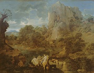 Táj Herkulesszal és Kákusszal, 1656 körül alkotó: Nicolas Poussin