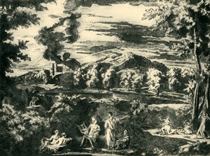 Táj Orpheusszal és Euridikével, 17. század közepe, 1943. alkotó: Nicolas Poussin