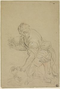 Térdelő férfi kancsóval (recto); álló férfi (verso) alkotó: Nicolas Poussin