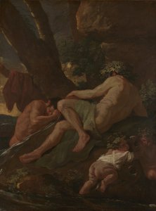 Midas mosás a Pactolus forrásánál, kb. 1627. alkotó: Nicolas Poussin