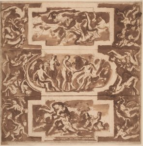 Modello a mennyezetért: Diana és a Dead Endymion, Párizs ítélete és Adonis halála alkotó: Nicolas Poussin