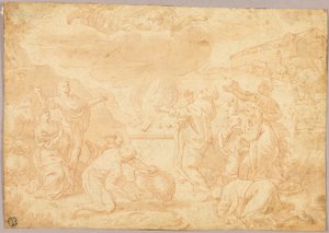 Noé áldozata alkotó: Nicolas Poussin