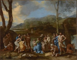 Szent János keresztel a Jordán folyóban alkotó: Nicolas Poussin