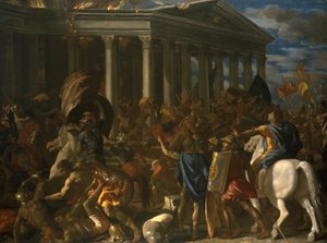 A Jeruzsálemi templom pusztulása és zsákolása alkotó: Nicolas Poussin