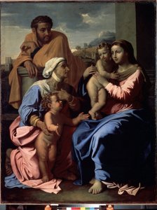 A Szent Család Keresztelő Jánossal és Szent Erzsébettel alkotó: Nicolas Poussin