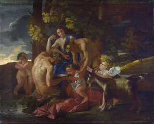 Bacchus nevelése, 1628-29 körül alkotó: Nicolas Poussin