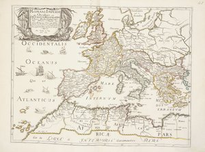 A Római Birodalom térképe, 1675-76 körül alkotó: Nicolas Sanson DAbbeville