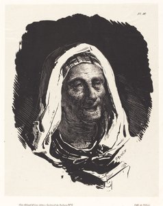Egy öregasszony feje alkotó: Nicolas Toussaint Charlet