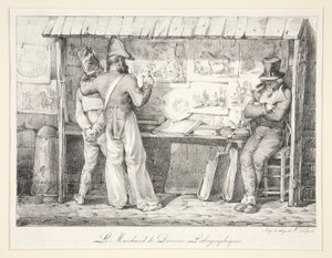 A litográfiai képek kereskedője alkotó: Nicolas Toussaint Charlet