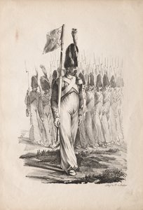 Katonai viseletek: Carabiner Sargent, Általános útmutató, 1817-1818. alkotó: Nicolas Toussaint Charlet