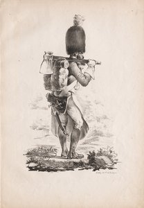 Katonai viseletek: Infantry Sapper, 1817-1818. alkotó: Nicolas Toussaint Charlet