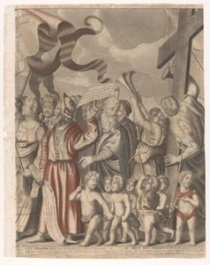 Krisztus diadalmenete az Ó- és Újszövetség figuráival (negyedik rész) Jézus Krisztus diadala (cím a tárgyon)