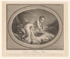 Léda és a hattyú Leda (cím a tárgyon) alkotó: Nicolas de Launay (goudsmid)