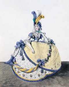 Udvari ruha, ábra. 106 a "The Gallery of Fashion"-ból, 1797