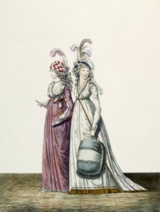 Esti ruhák, 34. és 35. ábra a "The Gallery of Fashion"-ból, 1797.