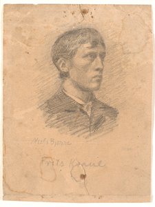 Frits Kraul festő (1862-1935) portréja 3/4 profilban