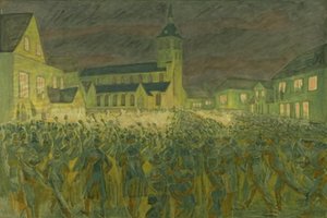 A fáklyás vonat 1867 H.C. Andersen Odensében alkotó: Niels Larsen Stevns