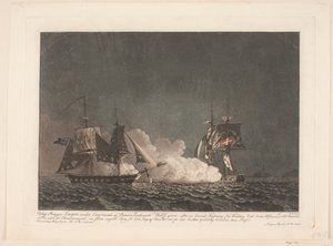 A csata a Lougen és egy angol brig között, 1808. március 14 alkotó: Niels Truslew