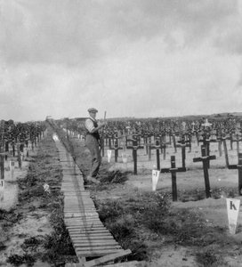 Hooge-kráter temető, Ypres közelében, Belgiumban, I. világháború, c1917-c1918